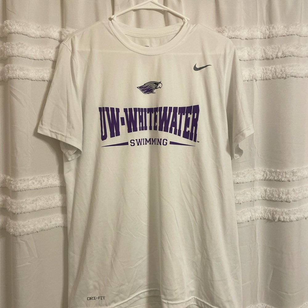 Nike UW-Whitewater Swimming White Short Sleeve Tee Unisex